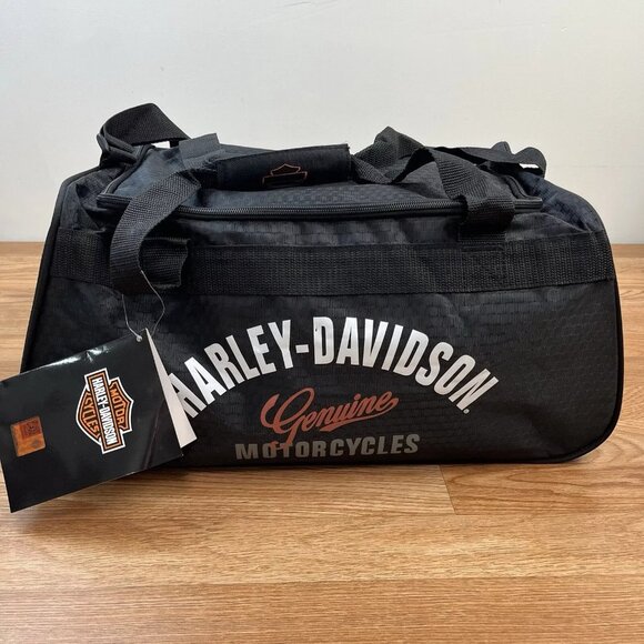 Harley-Davidson Tail of The Dragon Collection Logo Duffel Bag Black Zip NEW - Picture 5 of 14